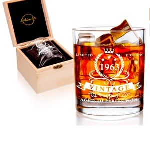 1963 12oz Whiskey Glass in Valued Wooden Box,